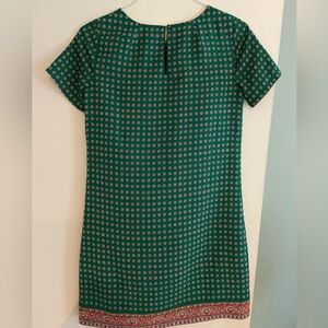 J Crew Factory Green Shift Printed Dress